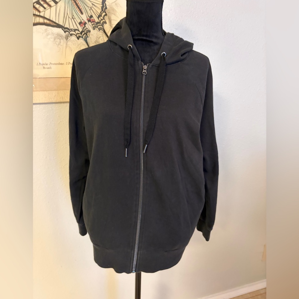 Victoria Sport Silver Glitter Logo Black Zip-Up Hoodie Size XS